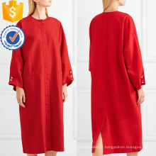 Lâche Fit à manches longues en coton rouge Midi Summer Dress Manufacture en gros mode femmes vêtements (TA0269D)